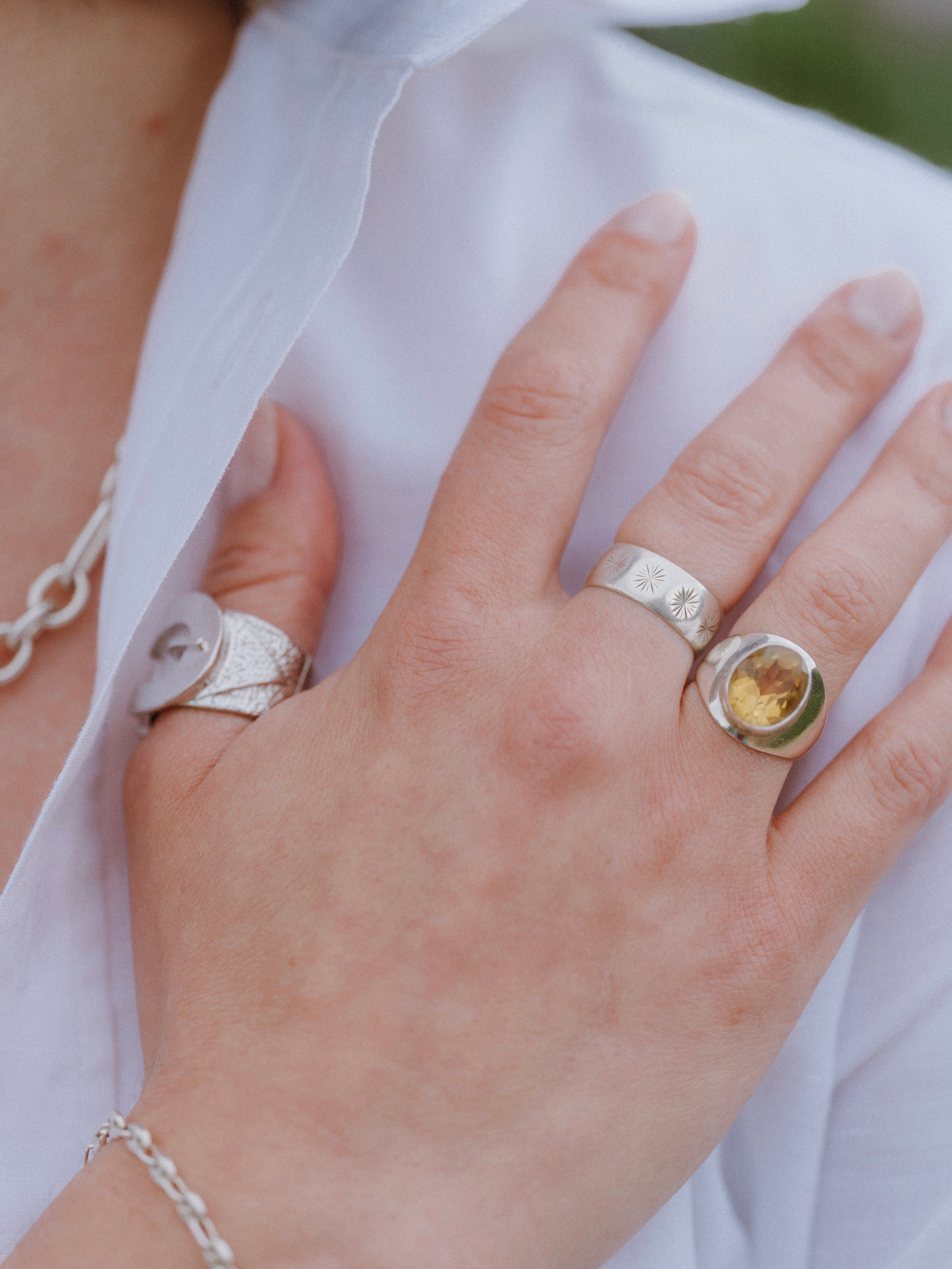 Citrine Solitaire & Silver Ring