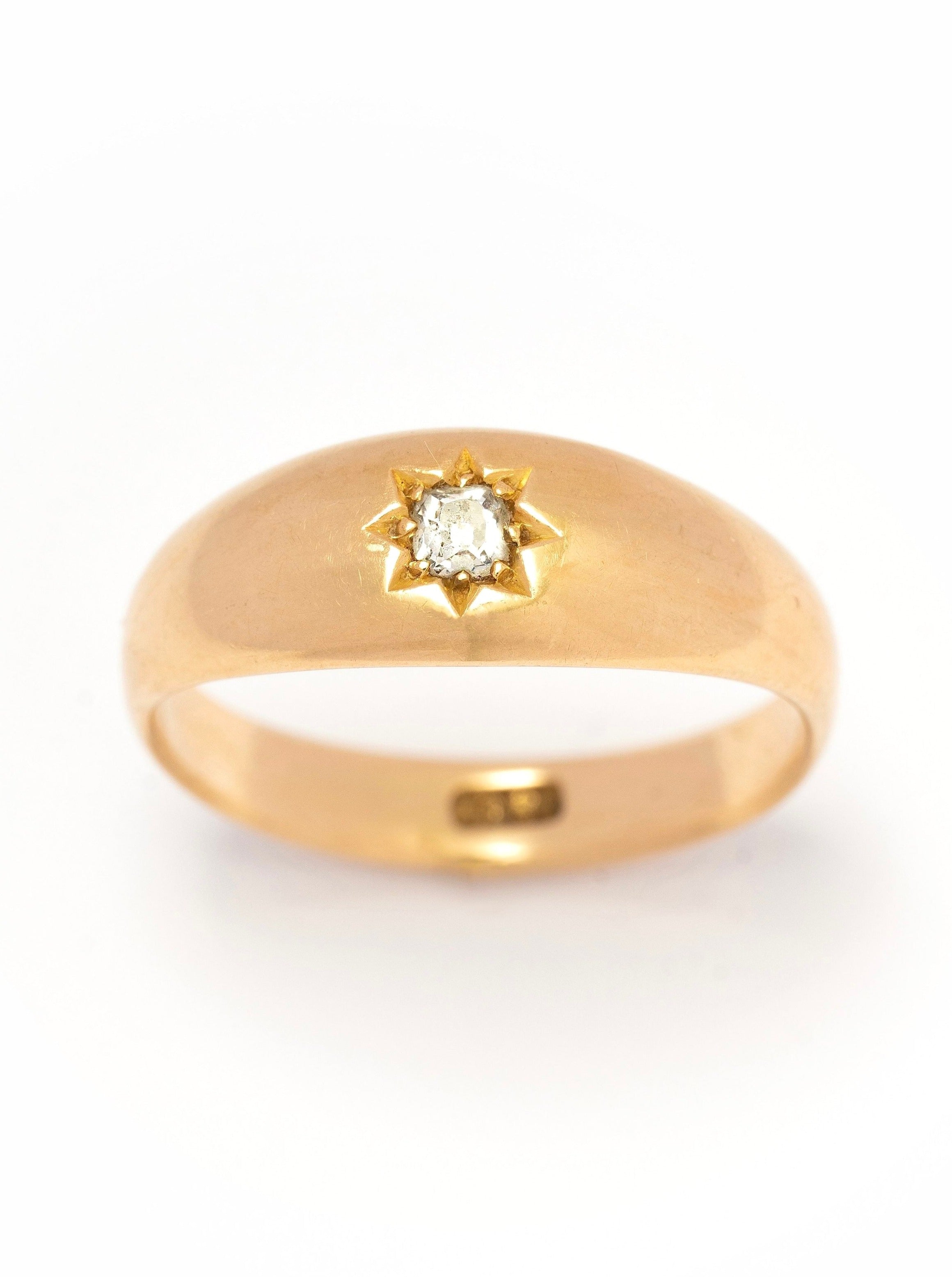 Diamond Star Solitaire Gypsy Ring