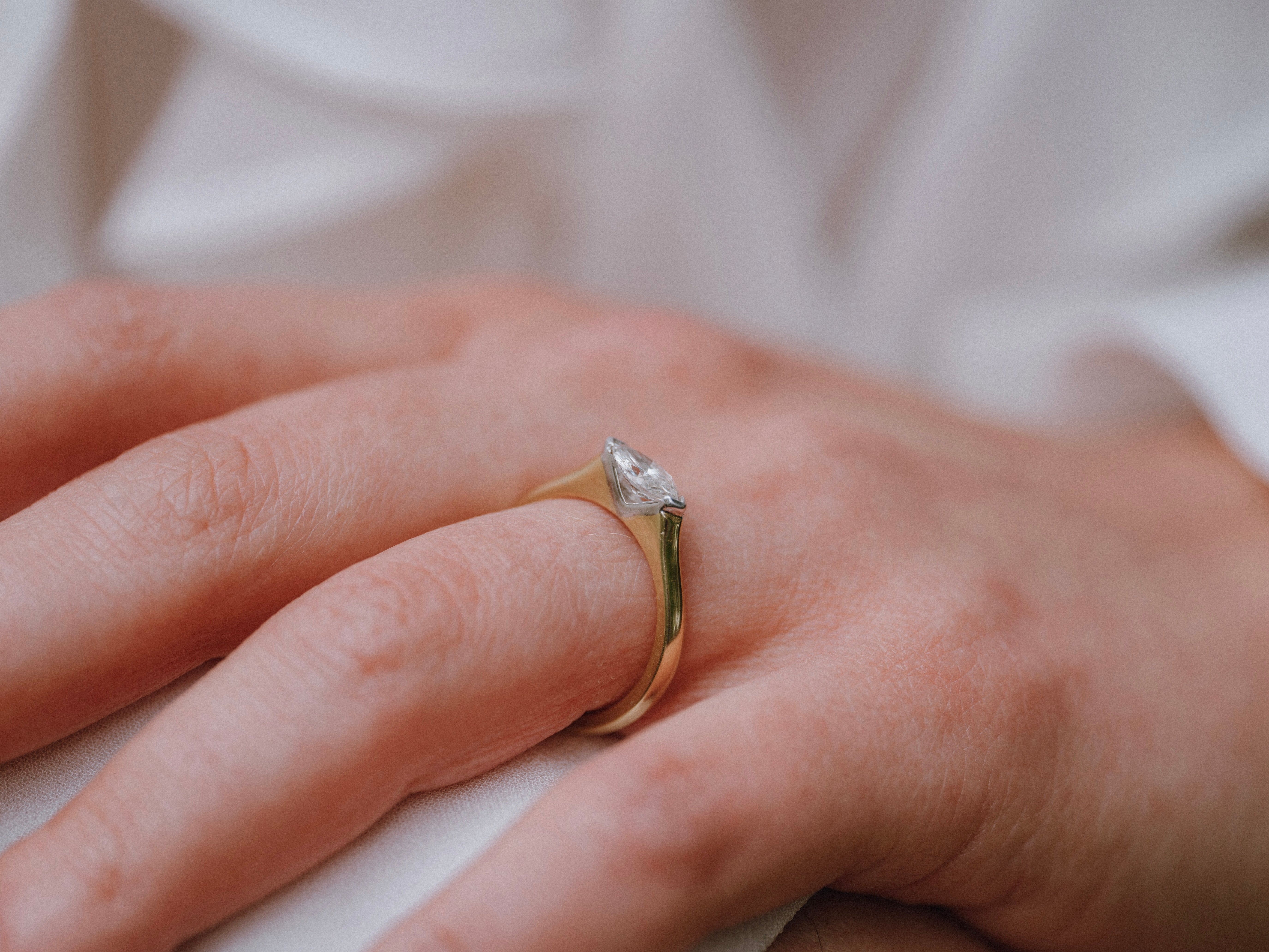 East-West Marquise Diamond Ring