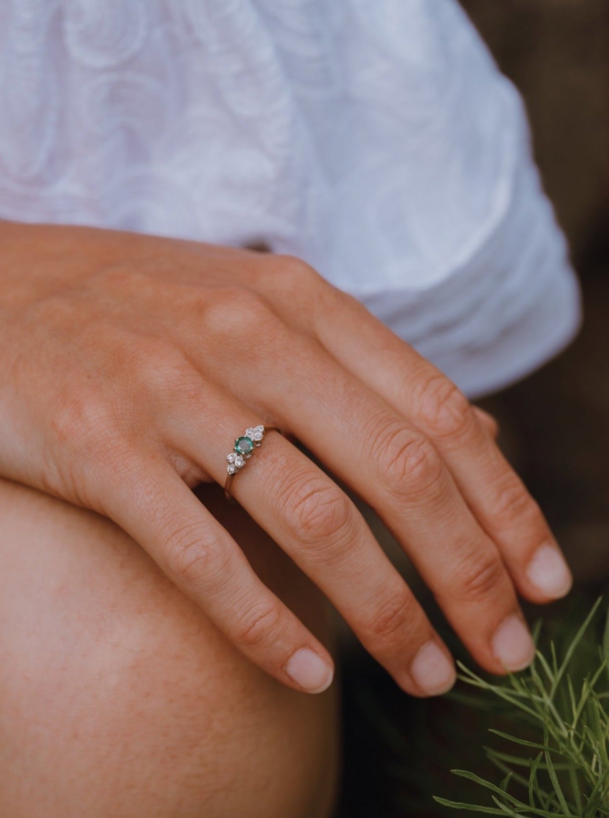 Emerald & Diamond Accent Ring