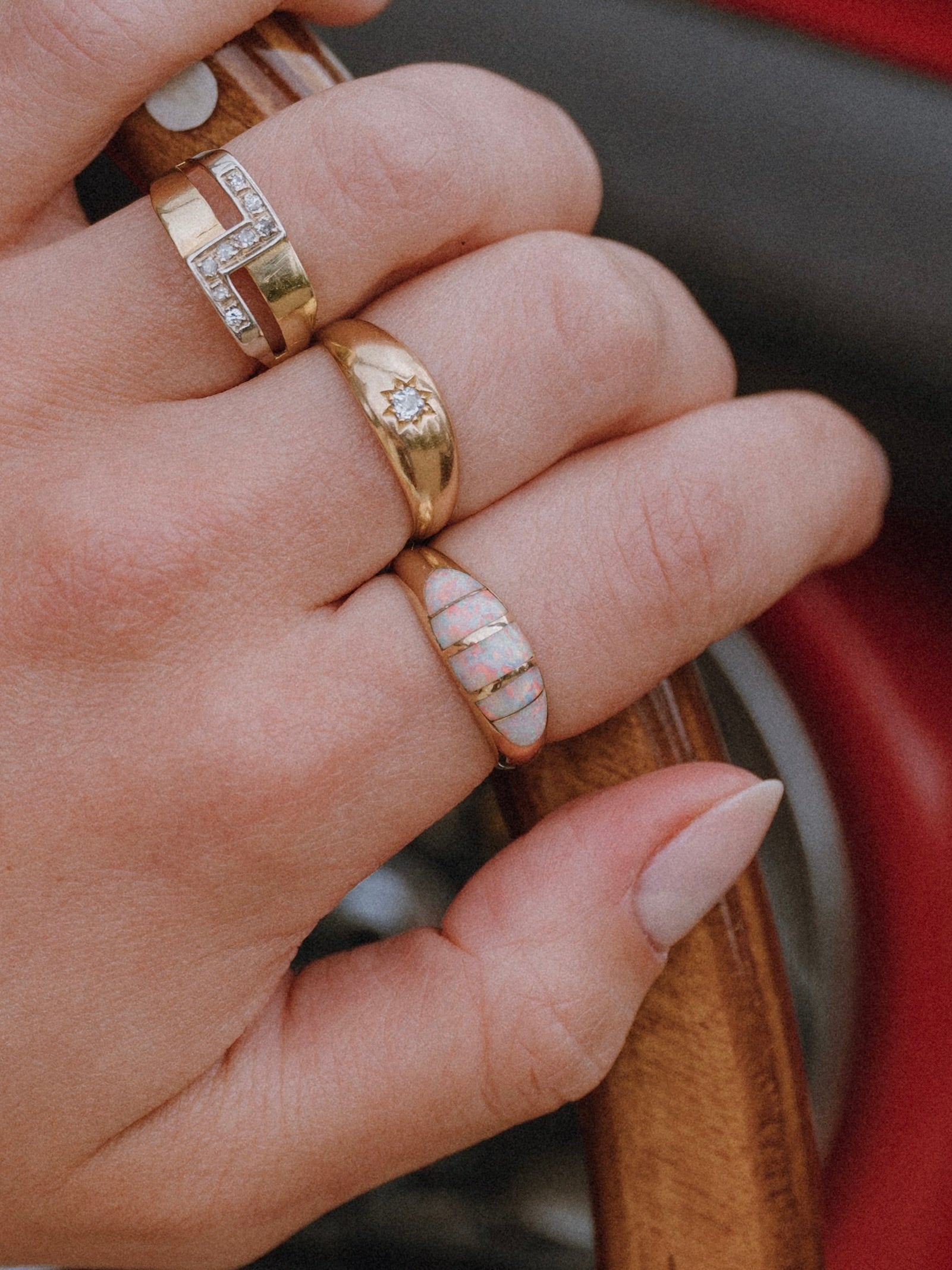 Graduated Opal Ring