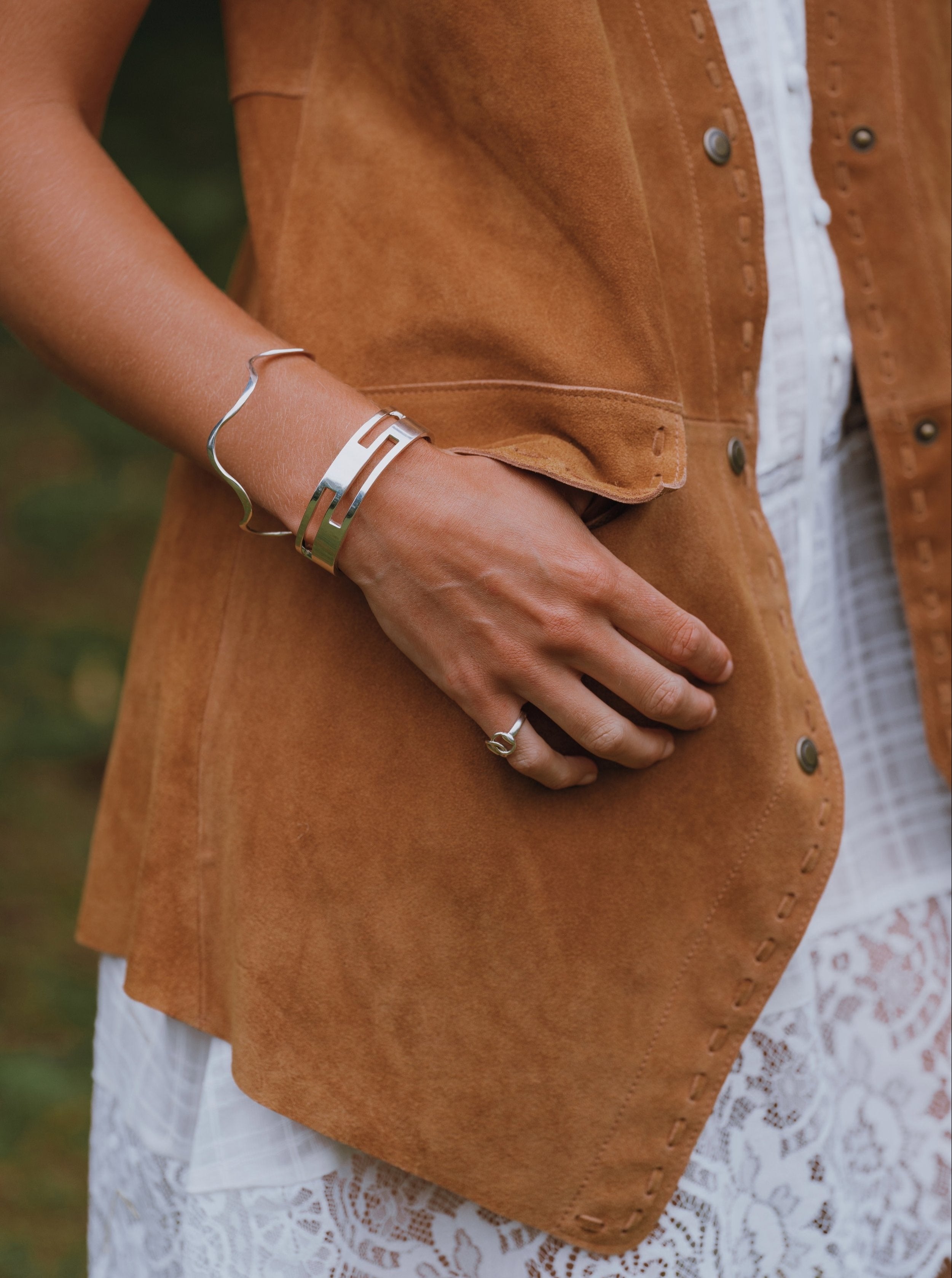 Heavy Silver Cut-Out Cuff