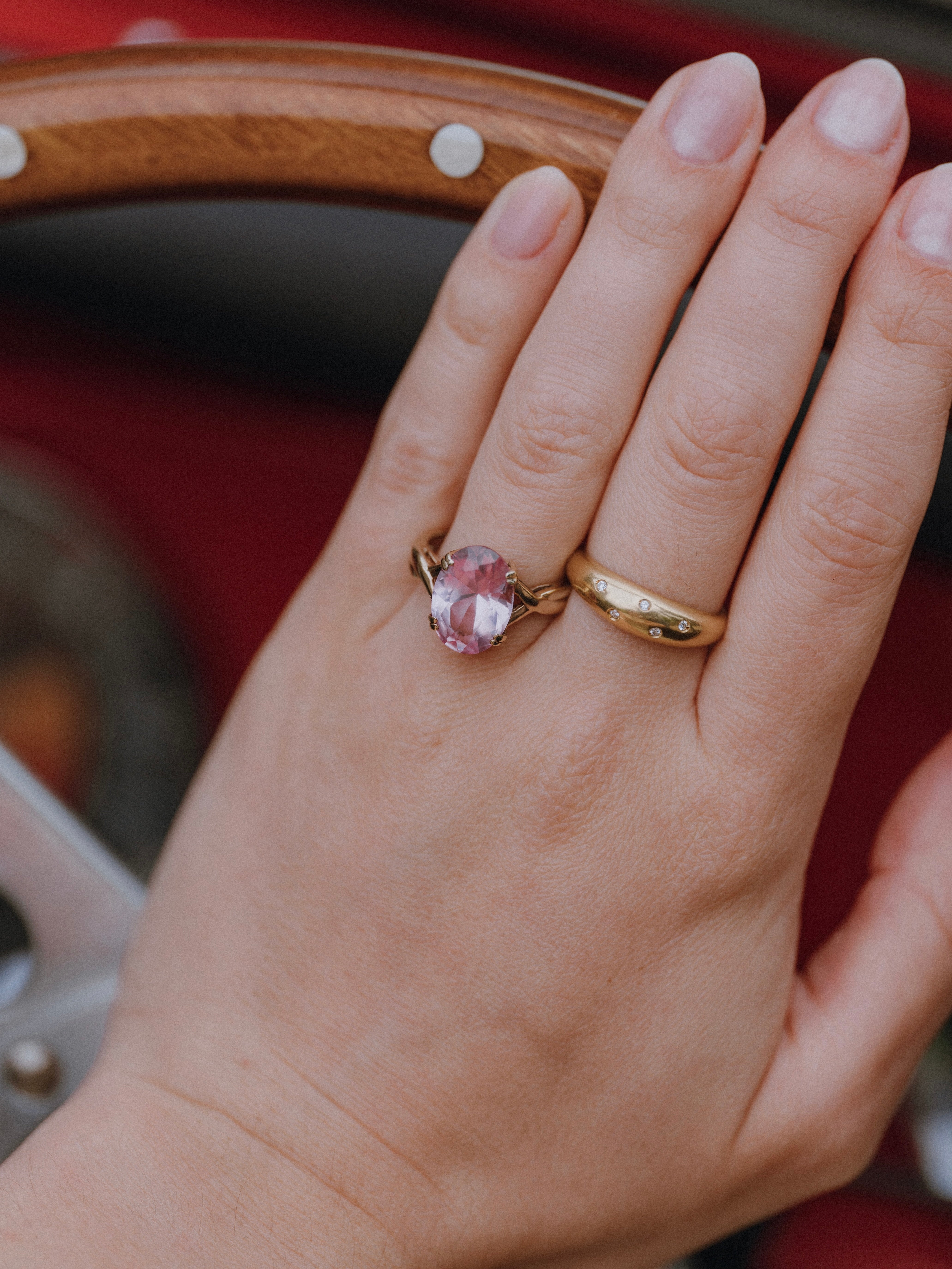 Pink Sapphire Solitaire Ring