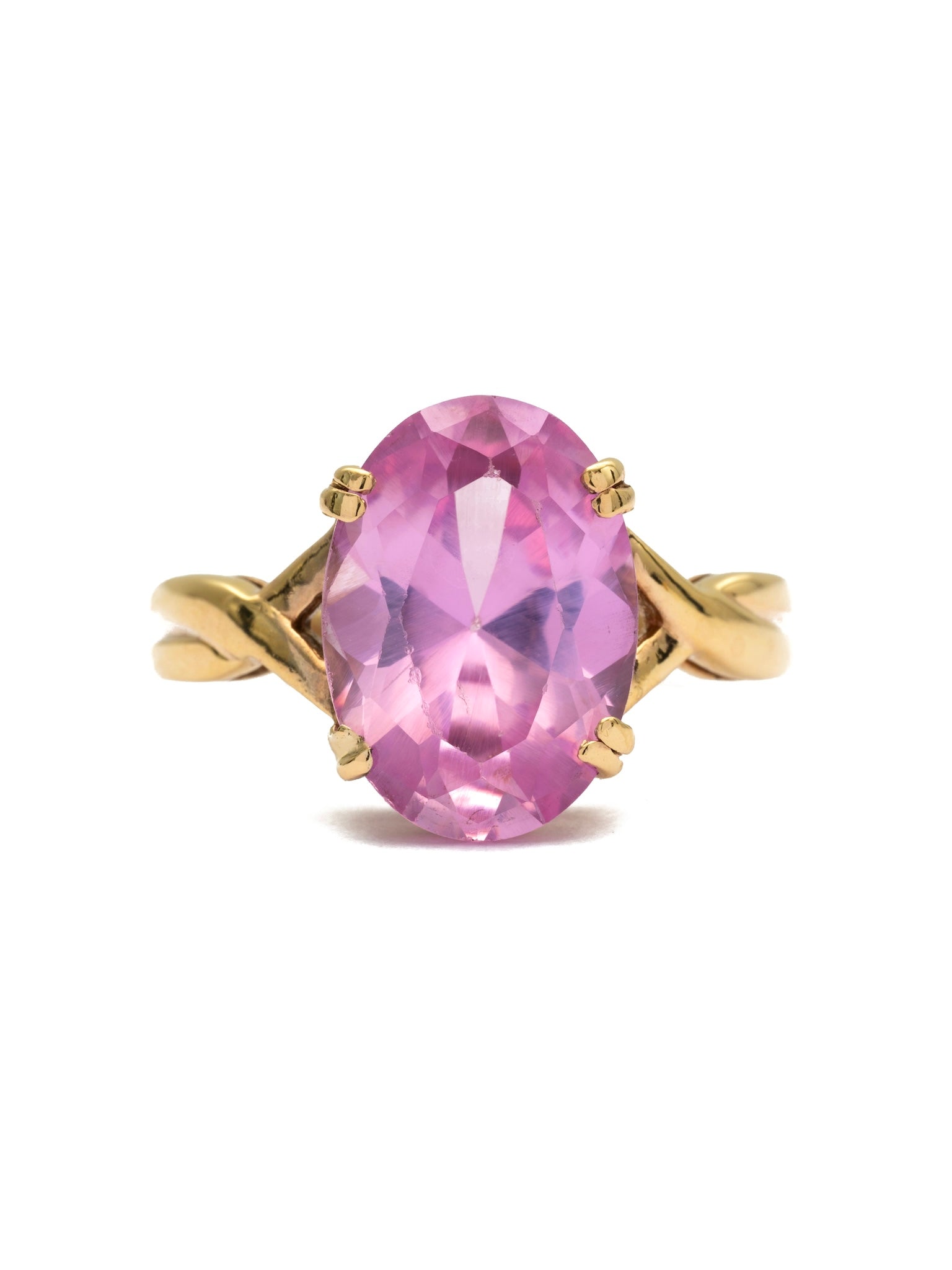 Pink Sapphire Solitaire Ring