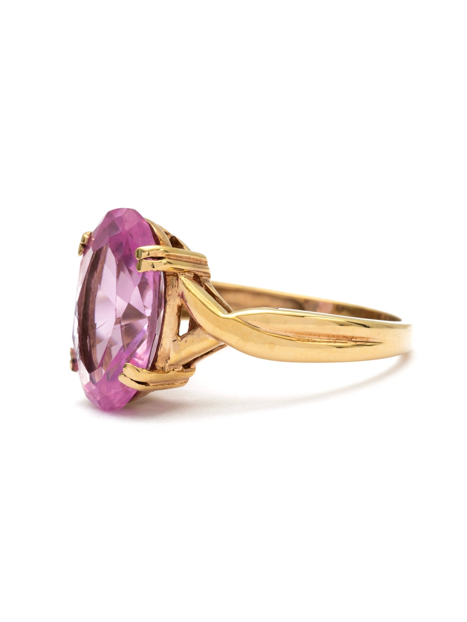 Pink Sapphire Solitaire Ring