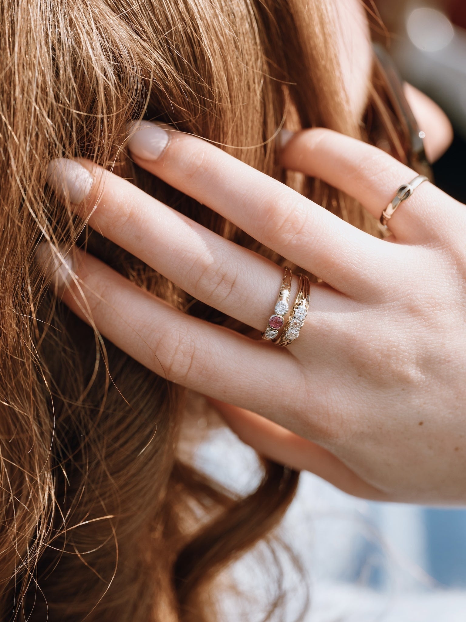 Pink Sapphire & Diamond Ring