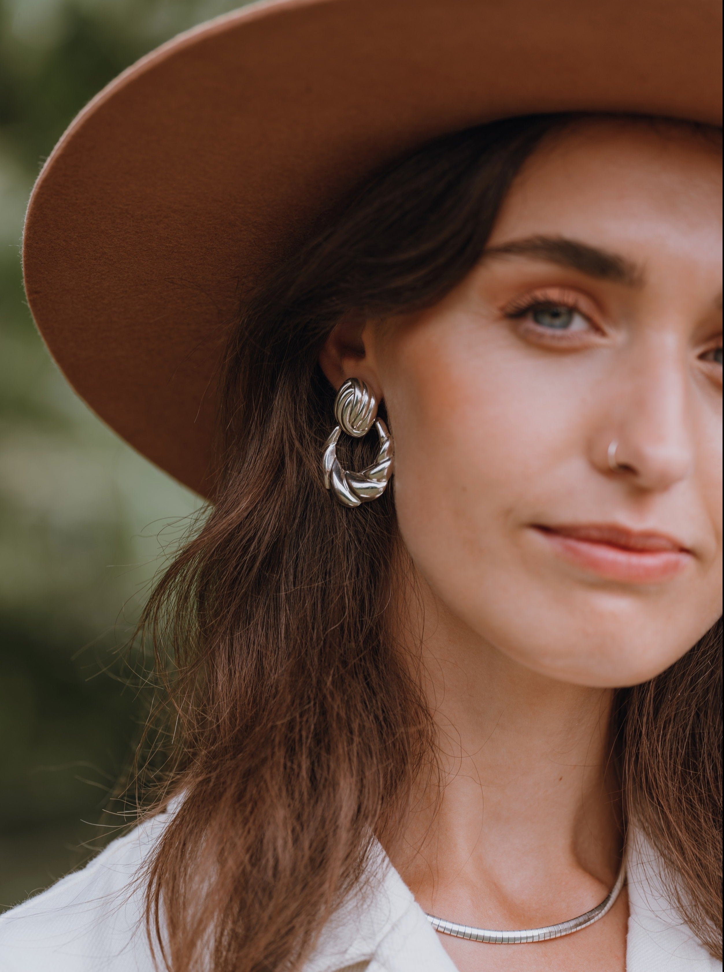 Silver Door Knocker Earrings