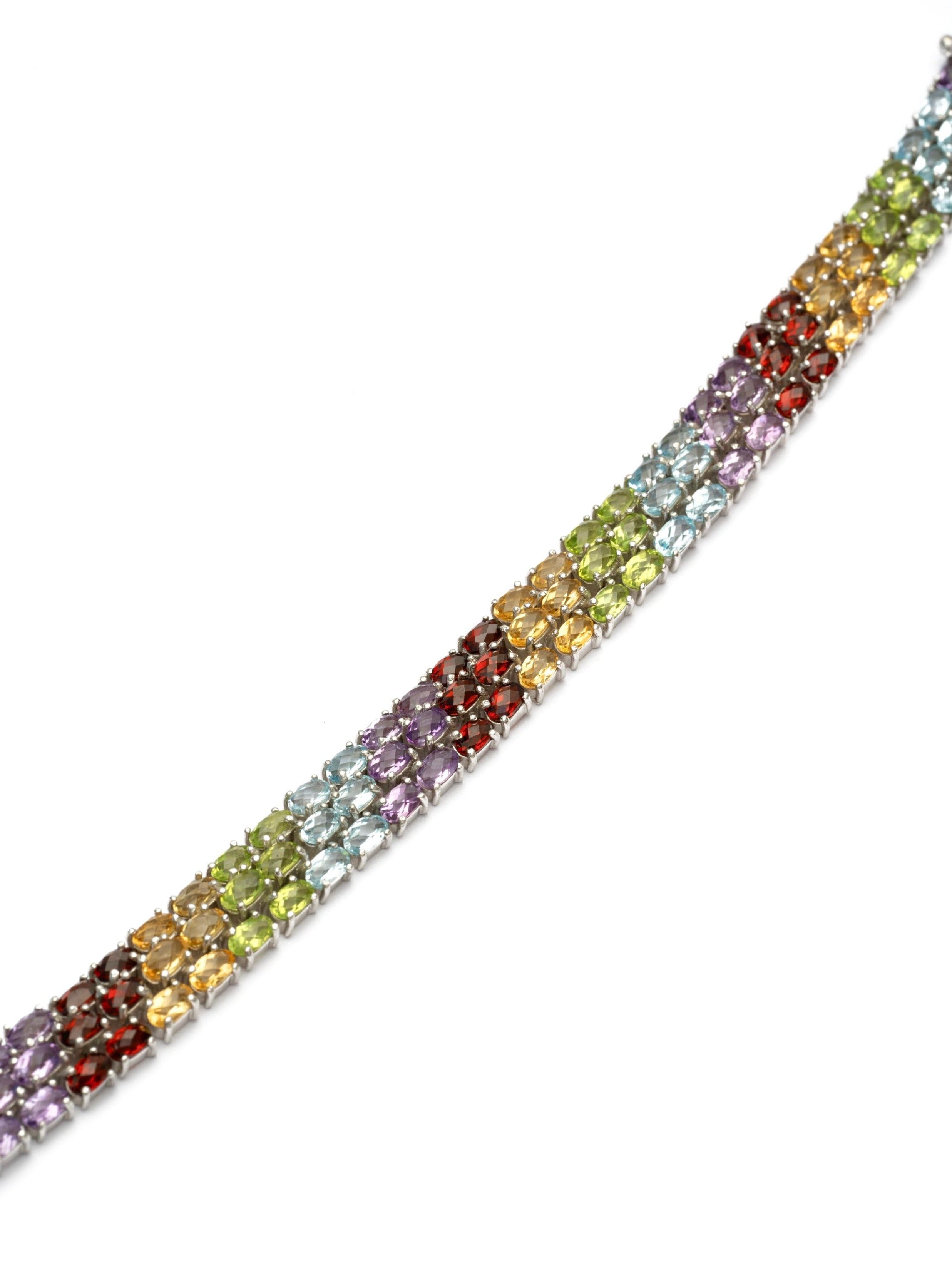 Silver Multi Gem Bracelet