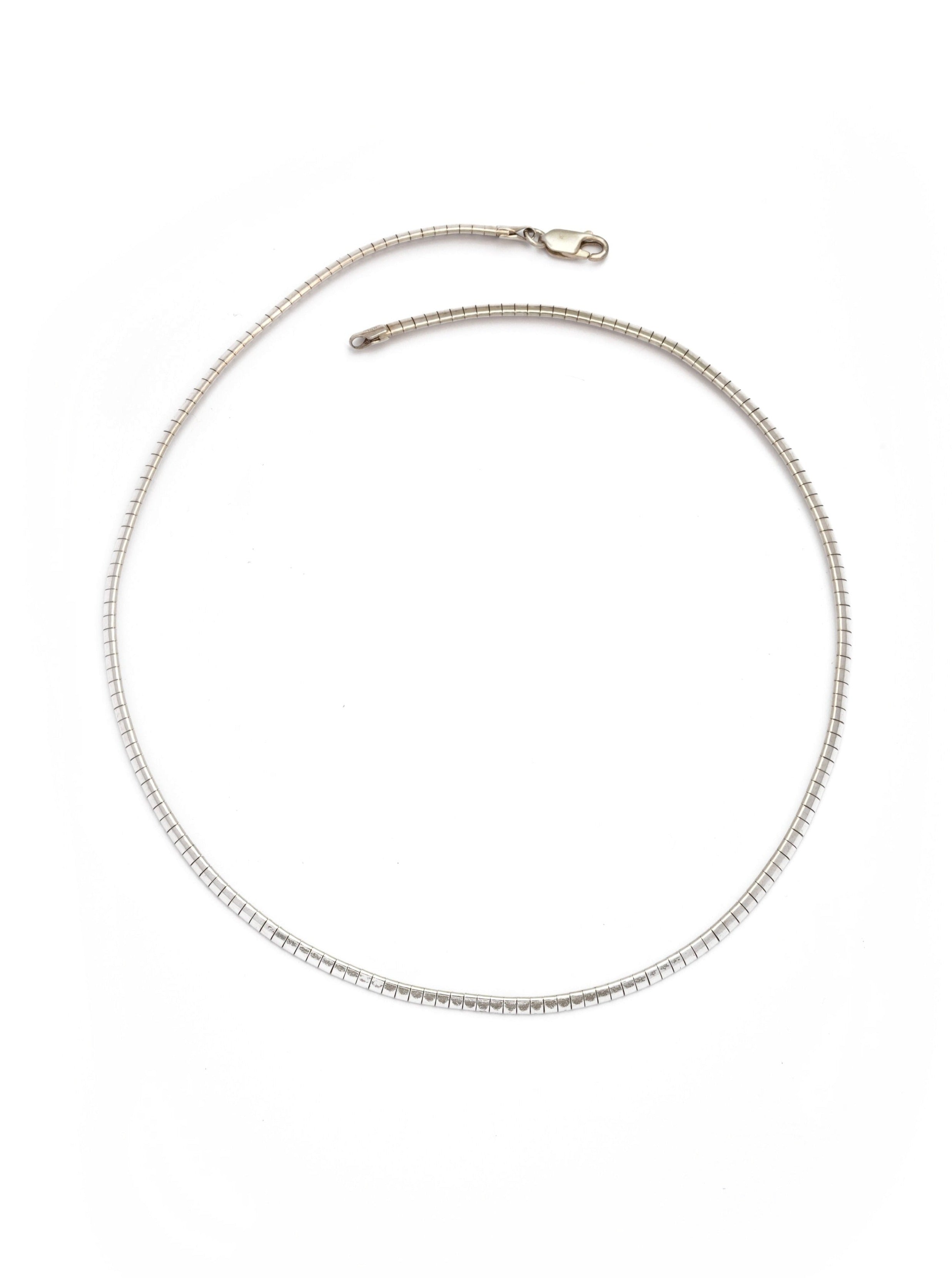 Silver Panel Collar Necklace - 16.5”