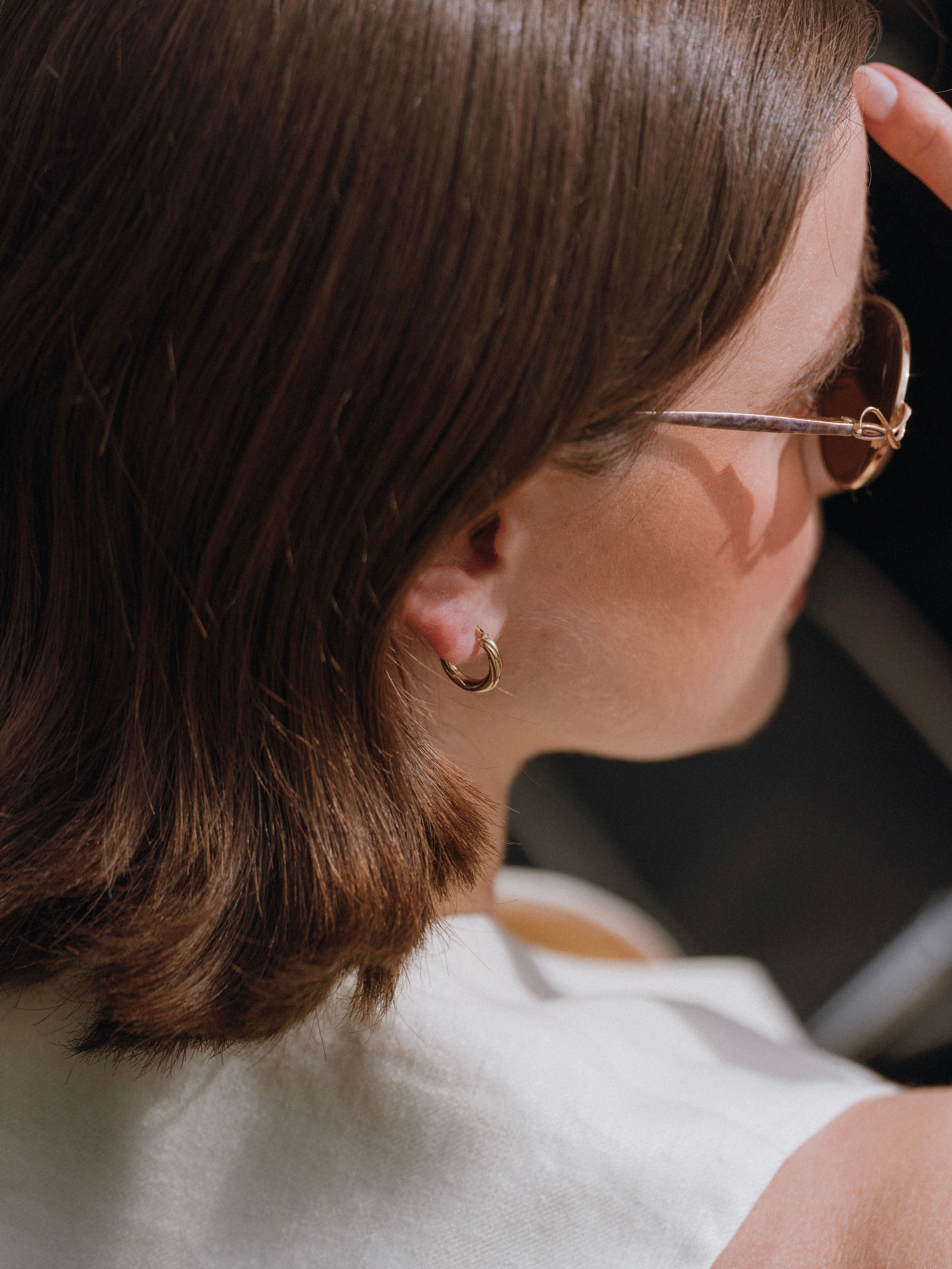 Small Gold Twist Hoops - 15mm