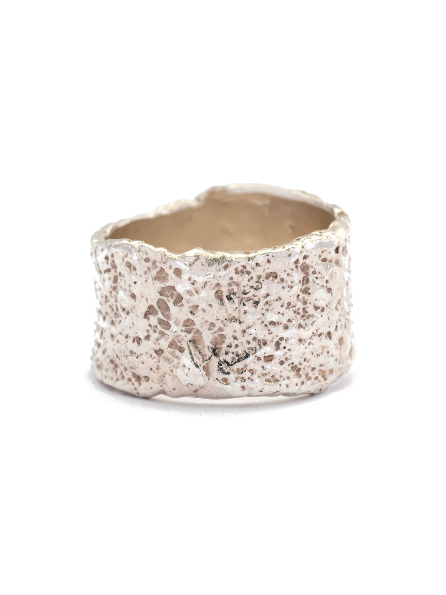 Textured Silver Cigar Band Ring