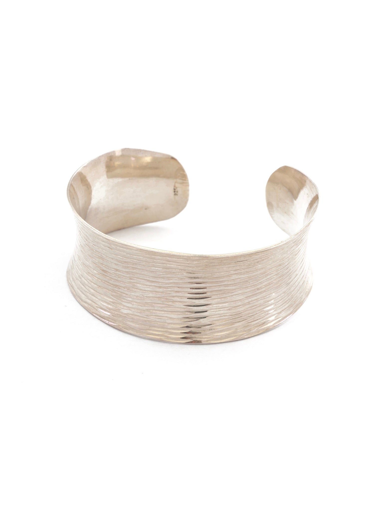 Textured Silver Cuff Bracelet