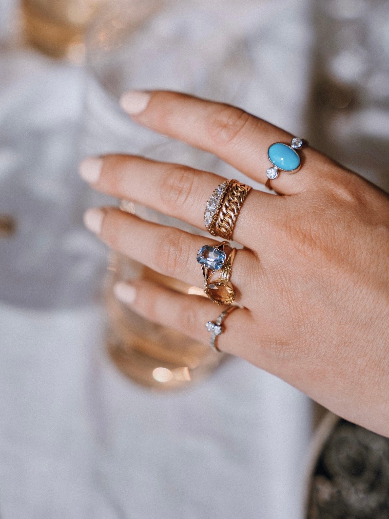 Victorian Half Hoop Diamond Ring