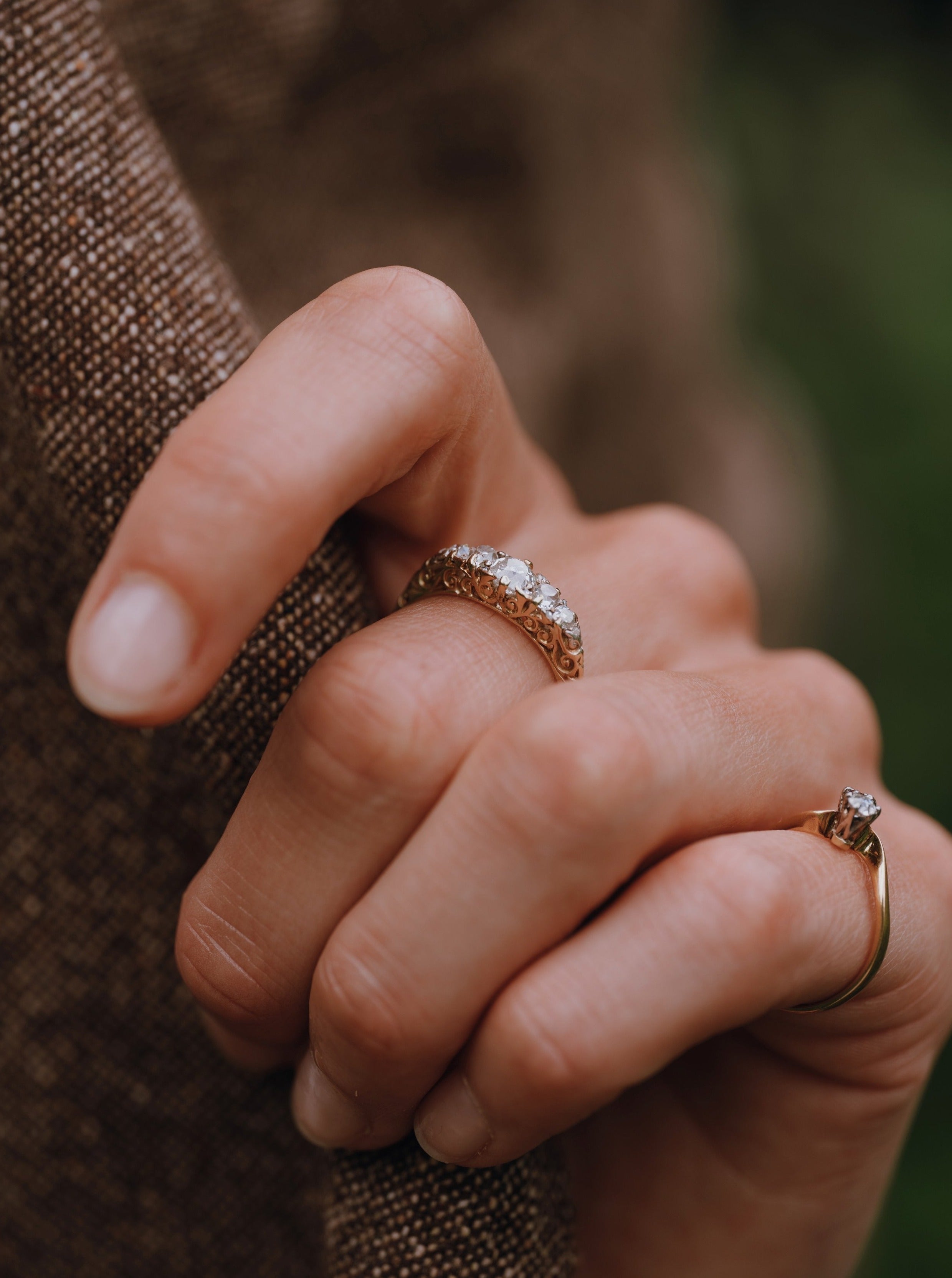 Victorian Half Hoop Diamond Ring