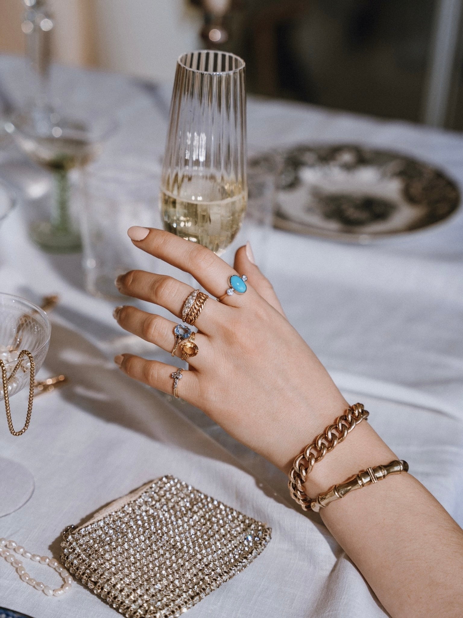 Victorian Half Hoop Diamond Ring