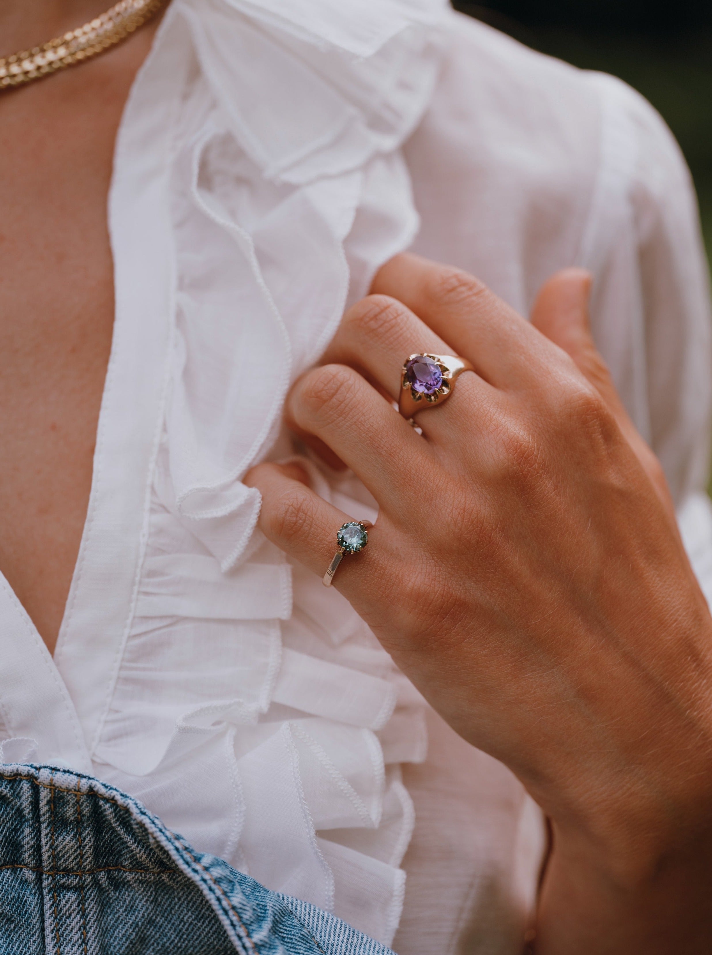 Vintage Blue Zircon Ring