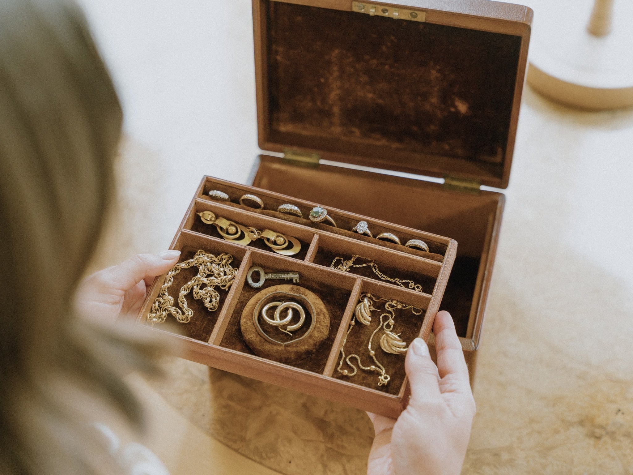 Vintage Caramel Leather Box