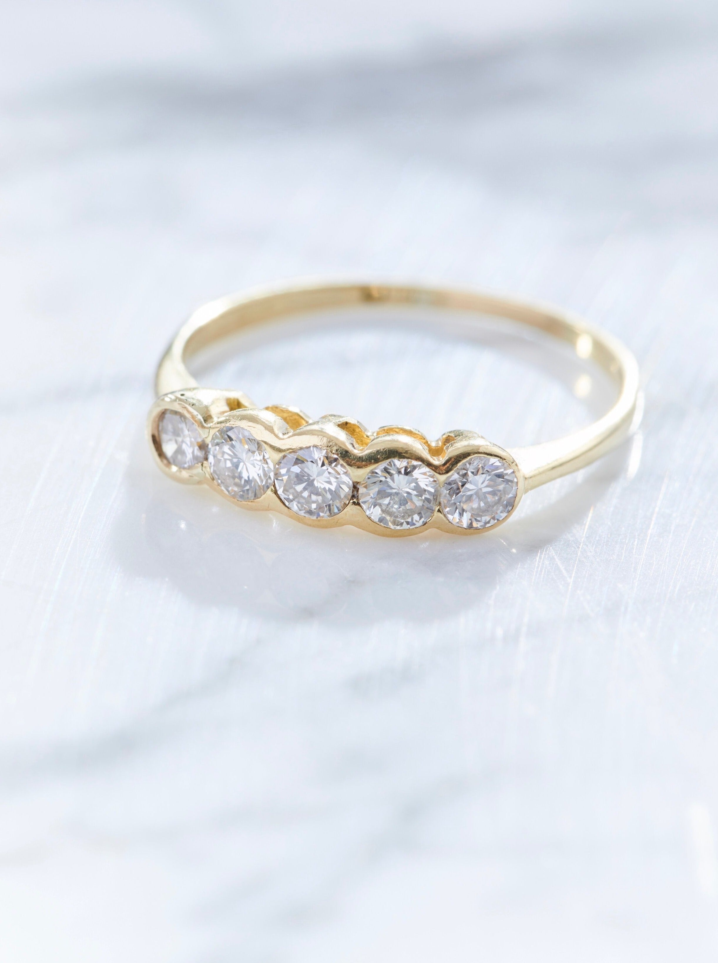 Vintage Diamond Half Hoop Ring