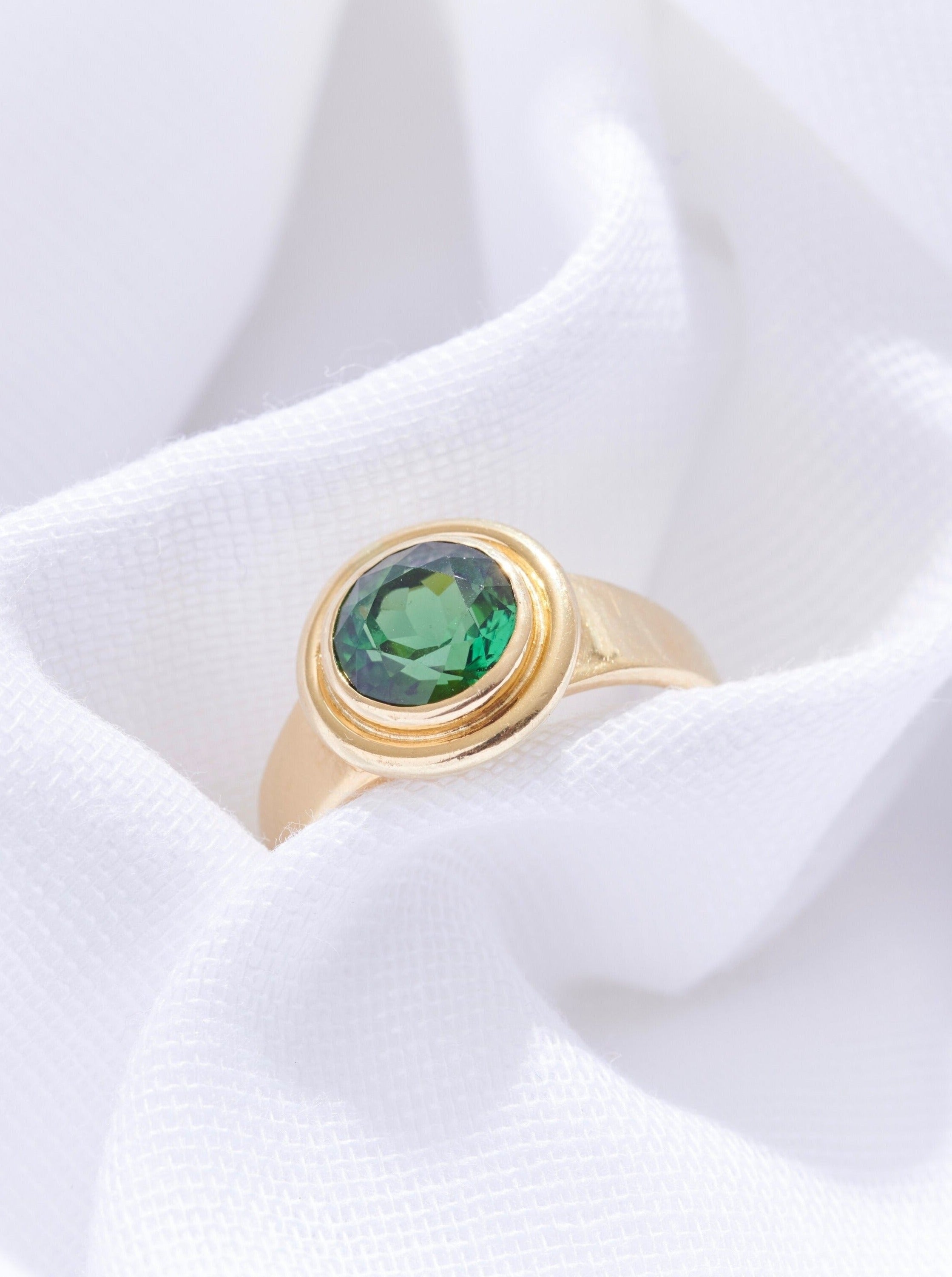 Vintage Green Tourmaline Ring