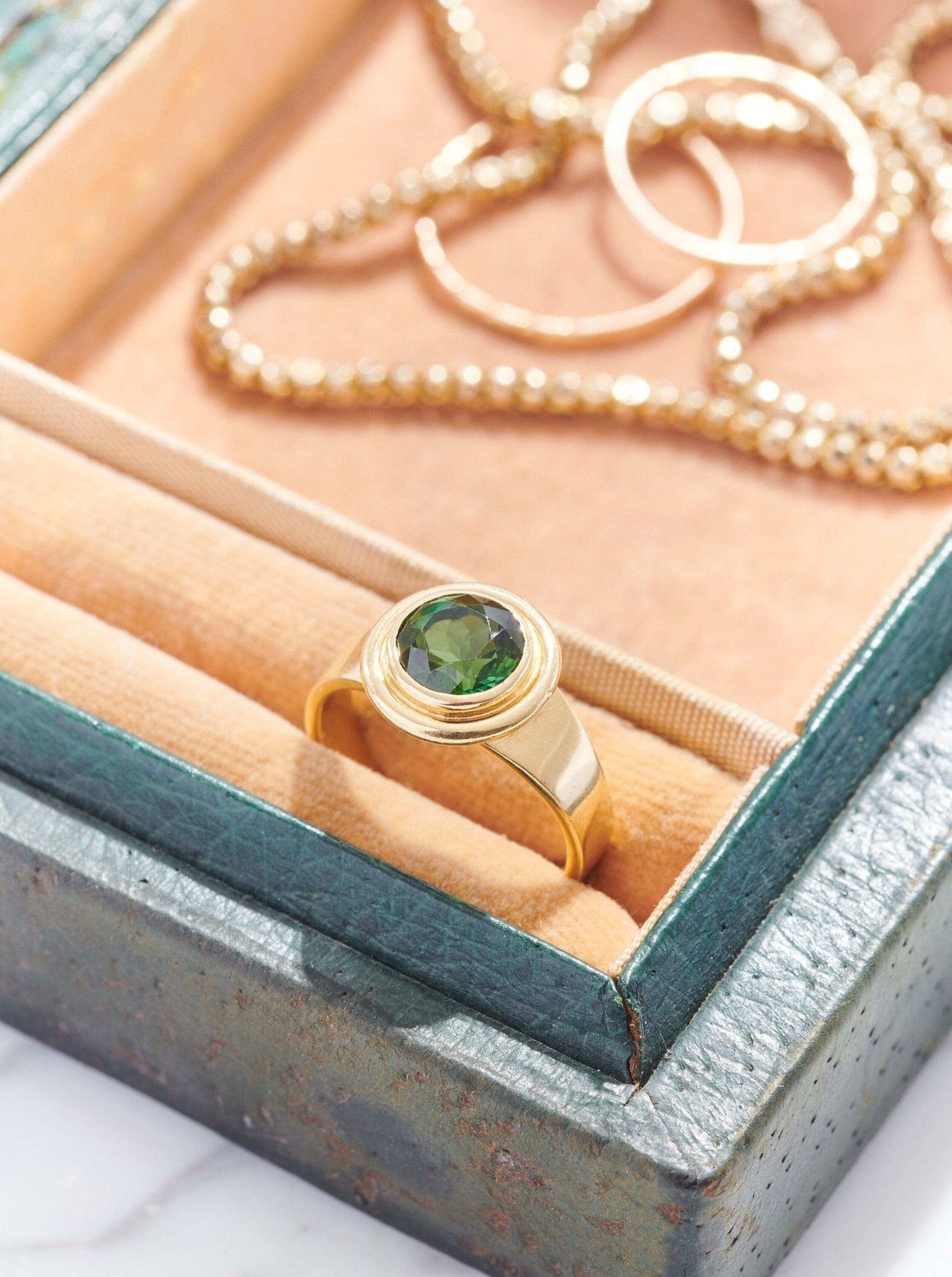 Vintage Green Tourmaline Ring